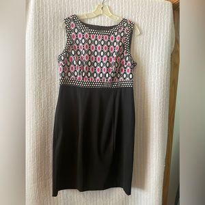 AGB Women’s Sleeveless Dress Pink-Black-White